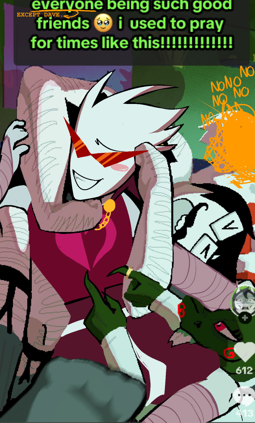 ! 413 612 2026 blush body_hair caliborn dirk_strider facial_hair fullres godtier heart_aspect homestuck:_beyond_canon image_manipulation jaggy_lines jake_english meat_timeline myriadserased prince pumpkin_patch redrom shipping text ultimate_dirk