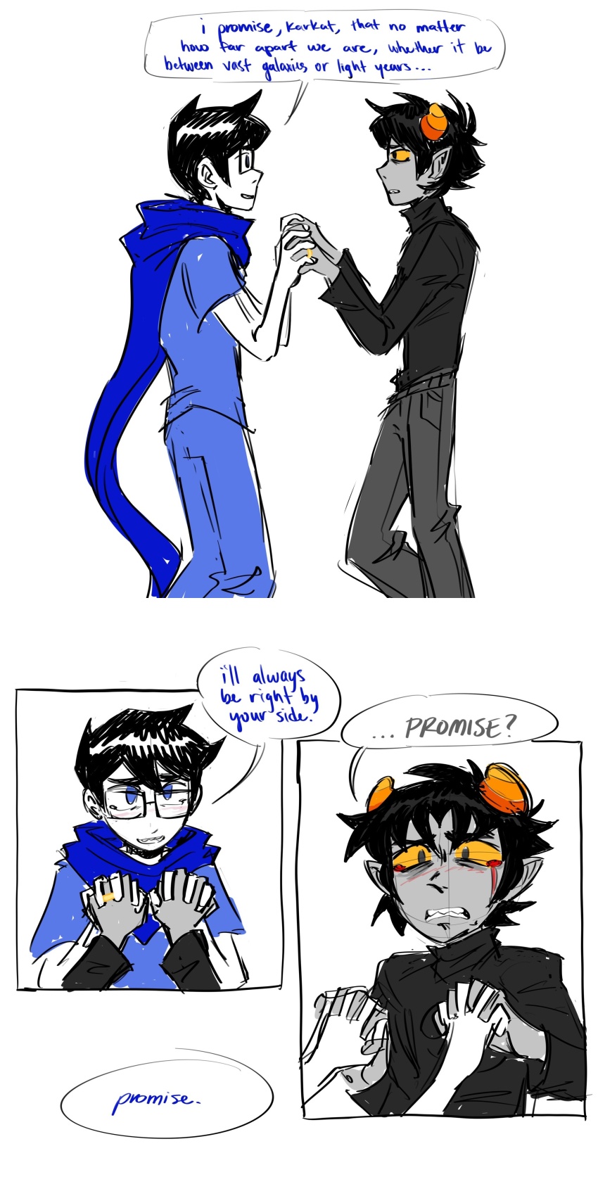 2025 blush breath_aspect broconwhore comic communism crying fullres godtier heir holding_hands jewelry john_egbert karkat_vantas redrom shipping sketch starter_outfit text wedding word_balloon