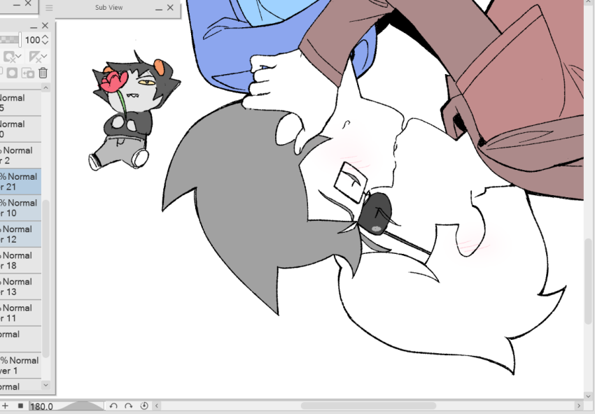 2025 art_program_in_frame blush breath_aspect dave_strider flowers fullres godtier hammertime heir john_egbert karkat_vantas kiss knight profile r_ch07 redrom shipping sweat time_aspect upside_down