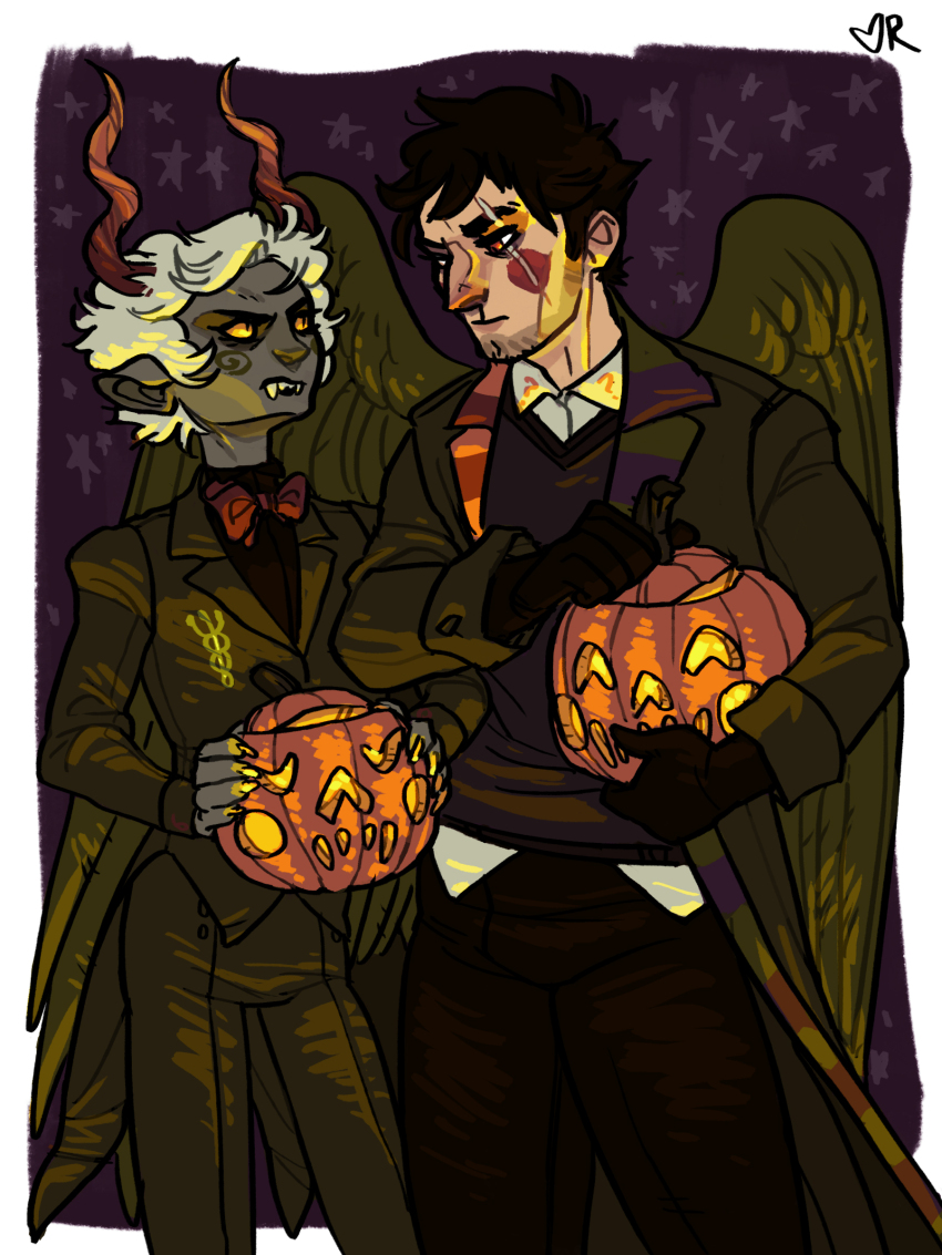 2014 ? cairo_overcoat caliborn caliborn's_self-insert callie_ohpeee calliope cherubim fullres halloweenstuck pumpkin roachpatrol scars siblings:caliborncalliope stars