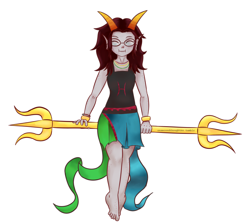 barefoot feferi_peixes onsecondthoughtno psidon's_trident solo transparent underwater