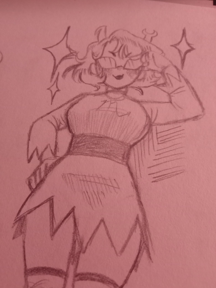 2021 aranea_serket dancestors fullres low_angle monochrome pencil solo stars starter_outfit weiichine