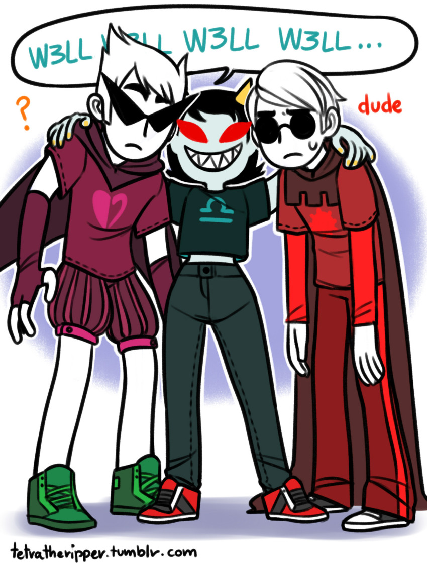 ? dave_strider dirk_strider godtier heart_aspect huge knight prince terezi_pyrope tetratheripper text time_aspect word_balloon