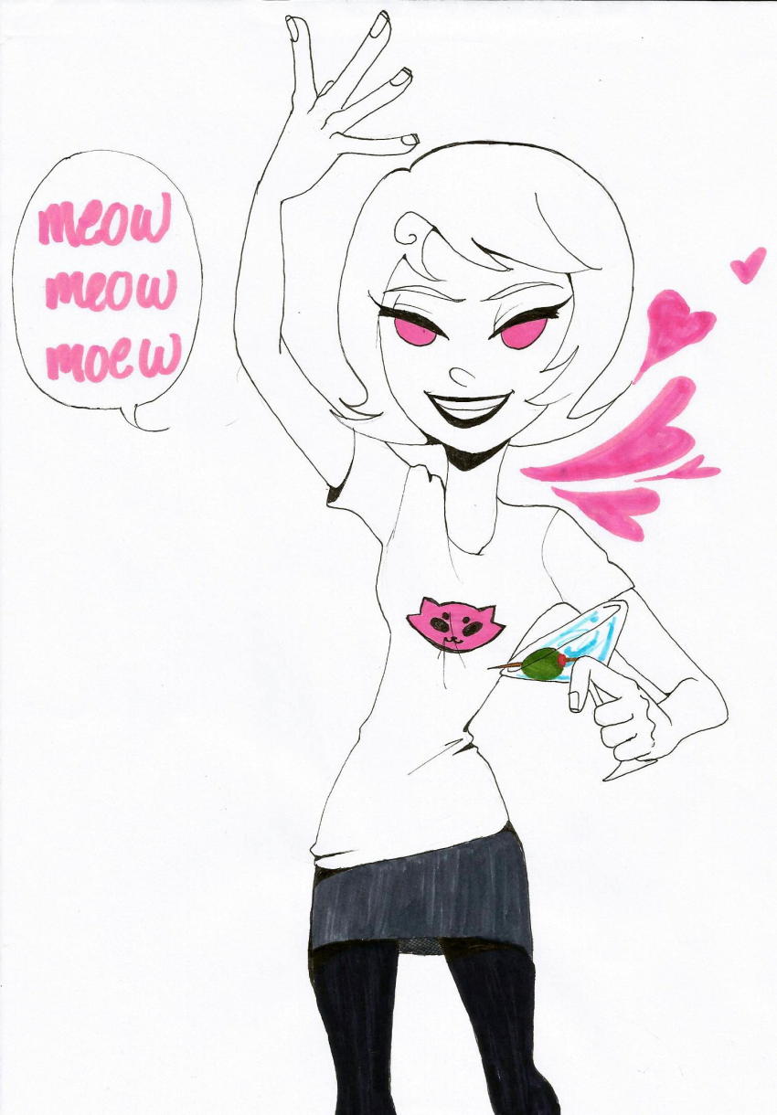 alcohol cocktail_glass codpiecequeen heart roxy_lalonde solo starter_outfit word_balloon