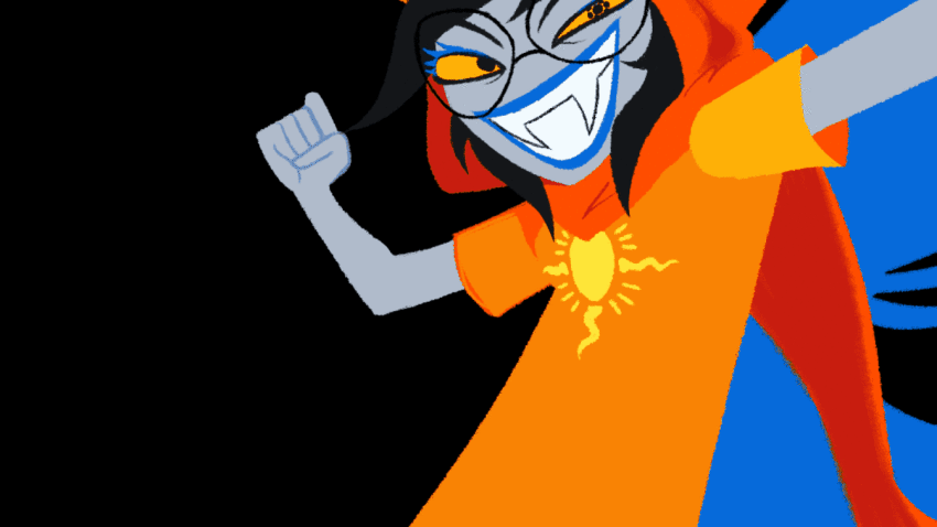 2024 amputation animated blood fiduspawn fullres godtier gore host_plushie light_aspect melerbytes panel_redraw starter_outfit tavros_nitram thief thumbs_down vriska_serket