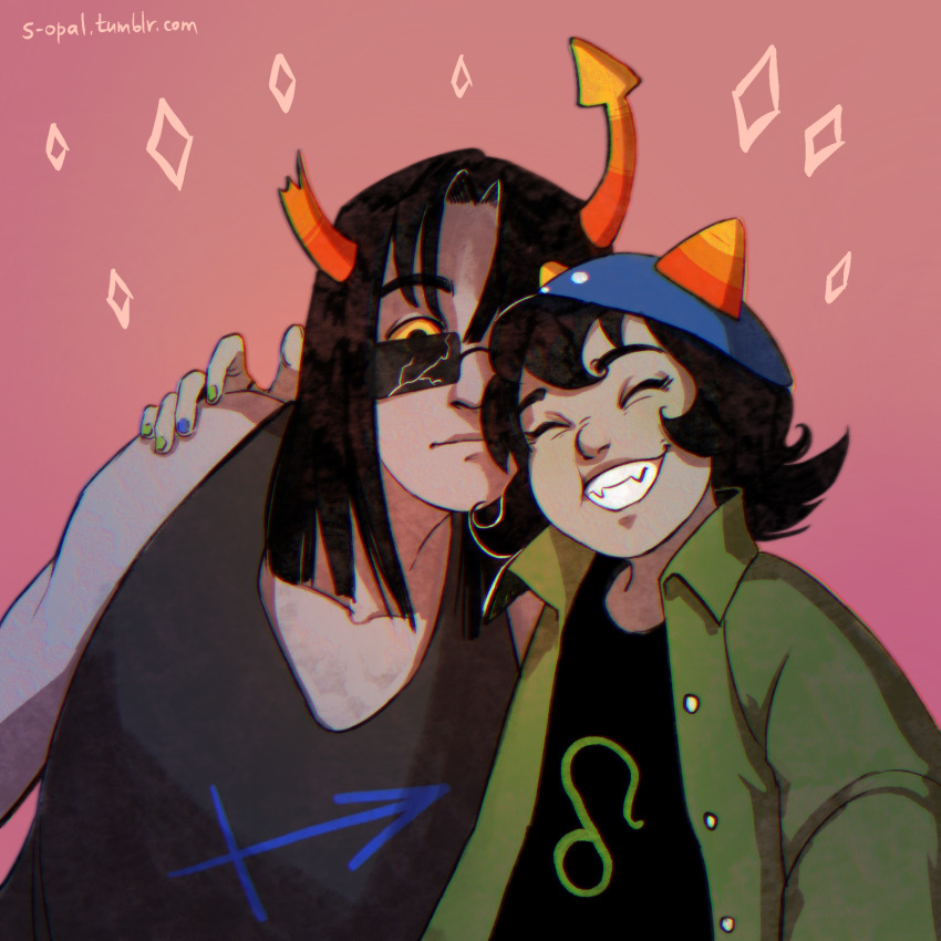 2020 arm_around_shoulder cat_hat diamond equius_zahhak fullres meowrails nepeta_leijon palerom s-opal shipping starter_outfit