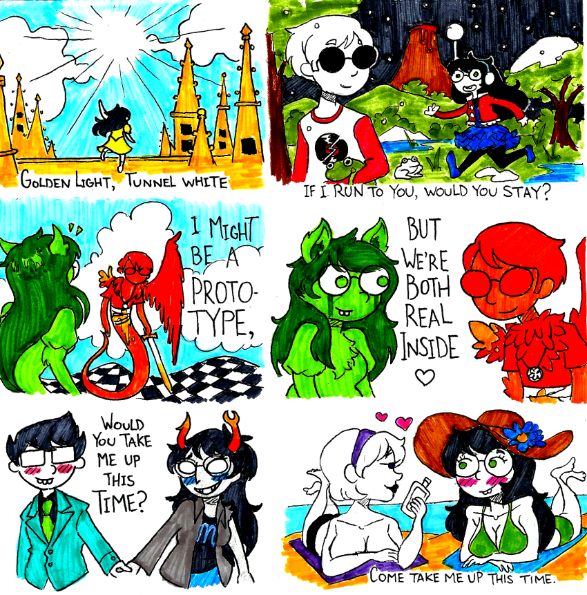 2014 animals back_angle barefoot battlefield blood blush cawoof clouds con_heir crying dave_strider davesprite dream_ghost dreamself dress_of_eclectica fashion flowers frogs fullres guns_and_roses hat heart holding_hands injured_davesprite jade's_house jade_harley jadesprite john_egbert katana land_of_frost_and_frogs lunchmuffs lying lyricstuck ocean on_stomach profile prospit ra_ra_riot red_baseball_tee redrom rose_lalonde shipping spacetime sprite sprite_pendant squiddlejacket starter_outfit summer sun swimsuit text trees volcano vriska_serket wise_guy_slime_suit zal001