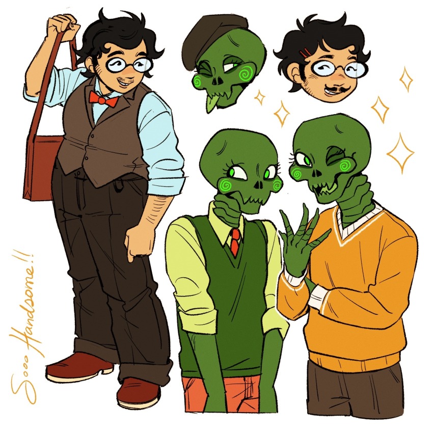 2024 calliope casual chubstuck facial_hair fashion formal fullres hamsterdads hat jane_crocker poirot_mustache wonk