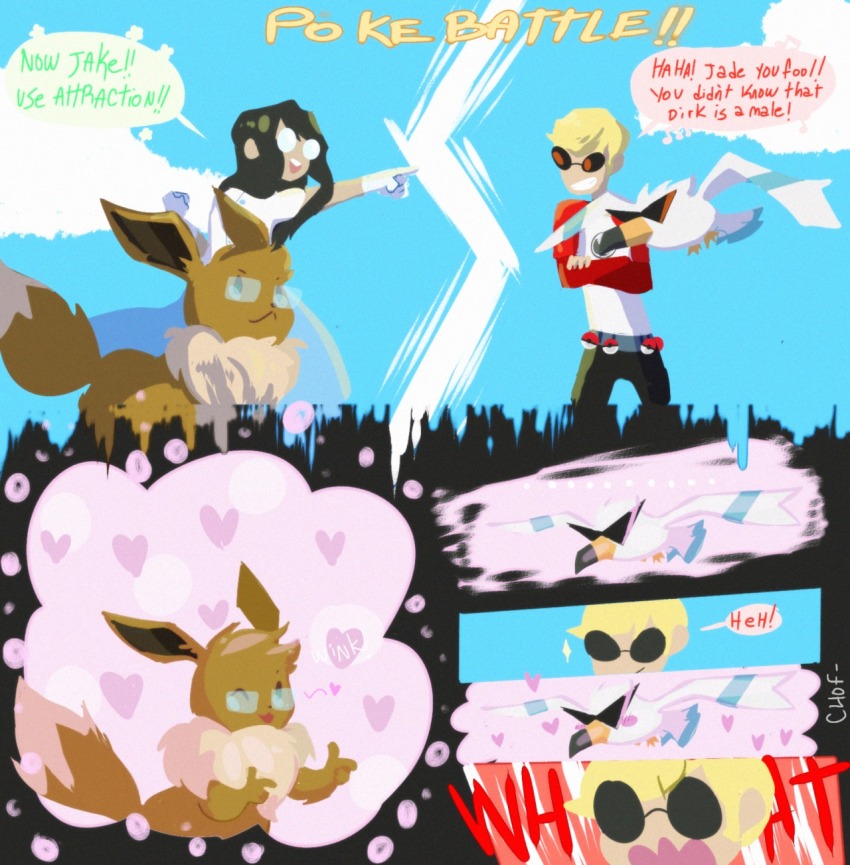 blush crossover dave_strider deleted_source dirk_strider heart jade_harley jake_english my-friend-the-frog nintendo pok&eacute;mon pumpkin_patch redrom shipping wonk