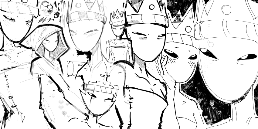 2026 amputation art_dump blush exiles fullres grayscale harlequin_uniform heart melerbytes monochrome queen's_dress scars starter_outfit white_queen windswept_questant wq