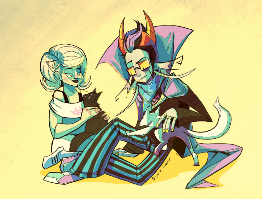 cats dojo eridan_ampora meowcats roxy_lalonde shipping sitting starter_outfit wwixards