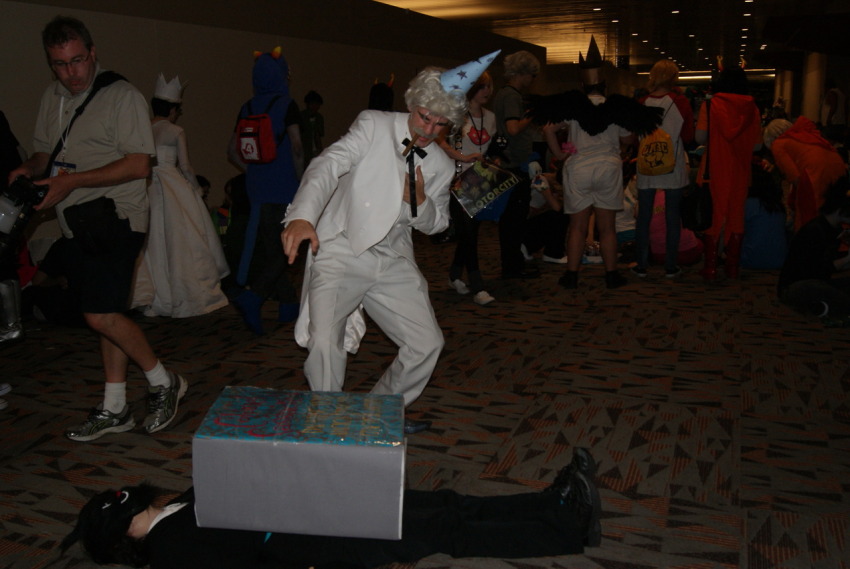 2012 activelyprocrastinating colonel_sassacre colonel_sassacre's_daunting_text_of_magical_frivolity_and_practical_japery cosplay dave_strider fullres_export_attempted godtier jaspers light_aspect lying real_life red_baseball_tee rose_lalonde roxy_lalonde seer smoking starter_outfit thief vodka_mutini vriska_serket white_queen wq