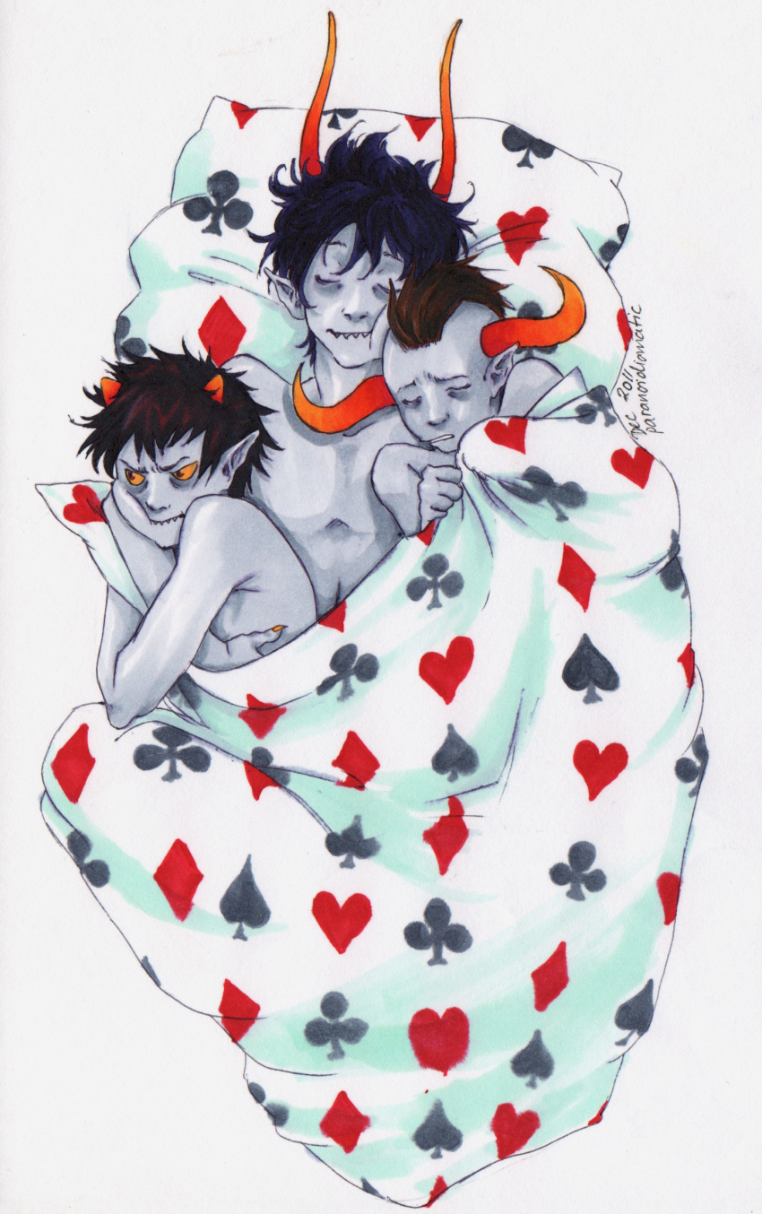 2011 clubs diamond fullres gamzee_makara heart high_angle karkat_vantas multishipping no_shirt paranoidiomatic pbj red_bull redrom shipping spade tavros_nitram tropicshipping