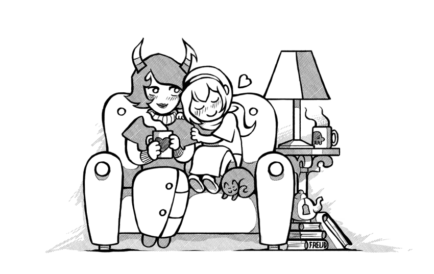 beverage book couch godtier grayscale grimauxilialice heart kanaya_maryam kid_symbol redrom rose_lalonde rosemary seer shipping vodka_mutini