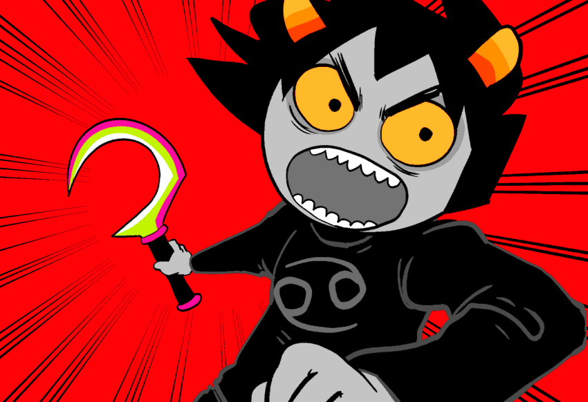 animated flash_asset homes_smell_ya_later karkat_vantas poinko sickle solo weapon
