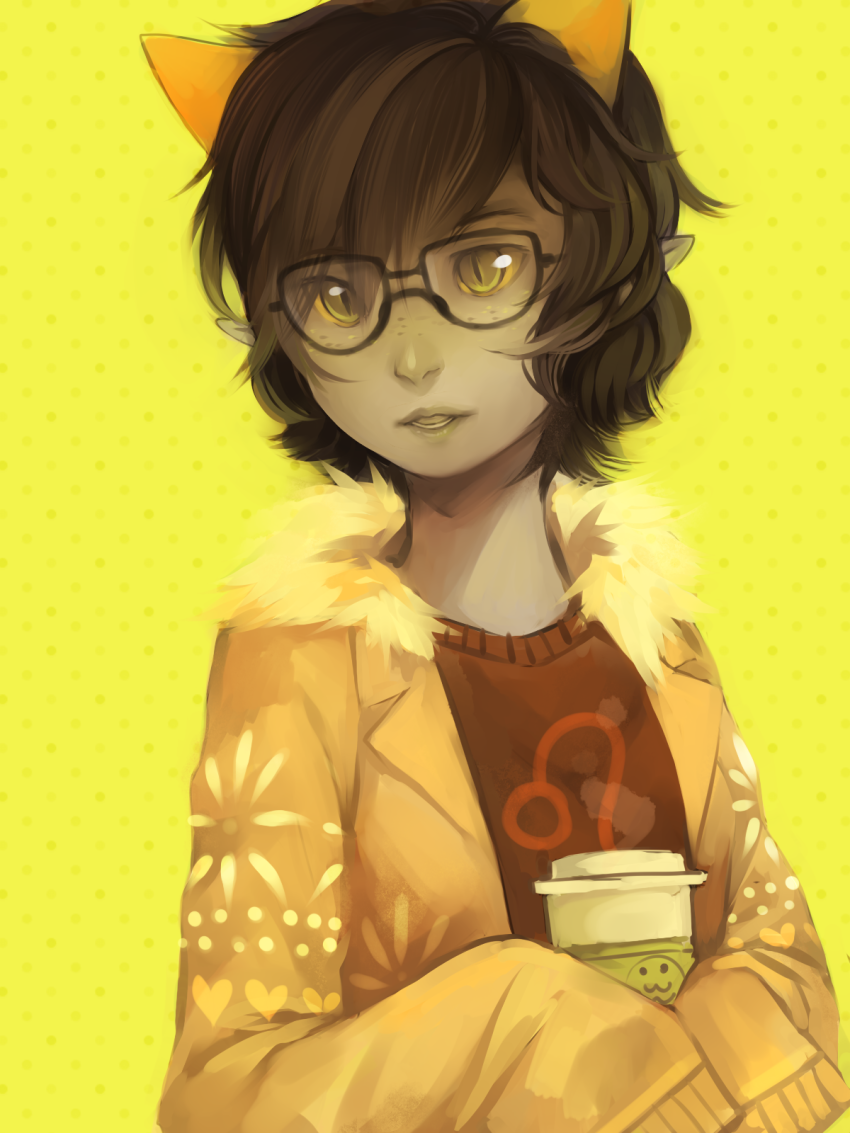beverage casual fashion freckles glasses_added nepeta_leijon no_hat sangcoon solo