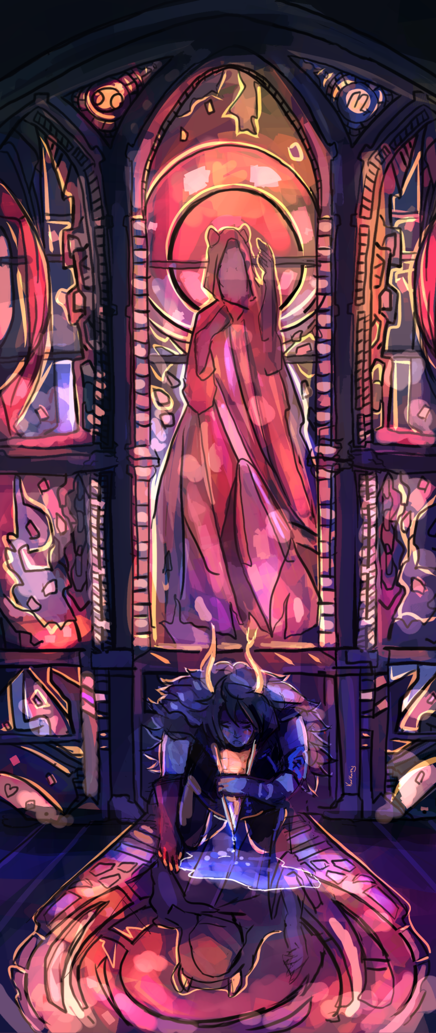 2016 ancestors cosmicpunked fullres kneeling marquise_spinneret_mindfang no_hat redrom shipping solo stained_glass starter_outfit the_sufferer twist_in_the_tale zodiac_symbol