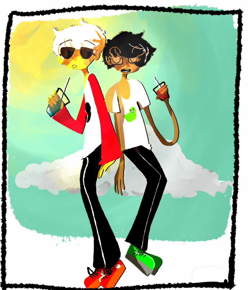 back_to_back clouds dave_strider john_egbert red_baseball_tee starter_outfit suiemon