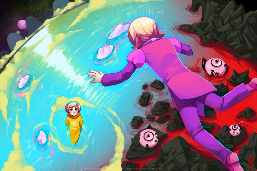 back_angle dream_bubble dreamself godtier koukouvayia land_of_light_and_rain land_of_little_cubes_and_tea land_of_pulse_and_haze panel_redraw rose_lalonde roxy_lalonde seer