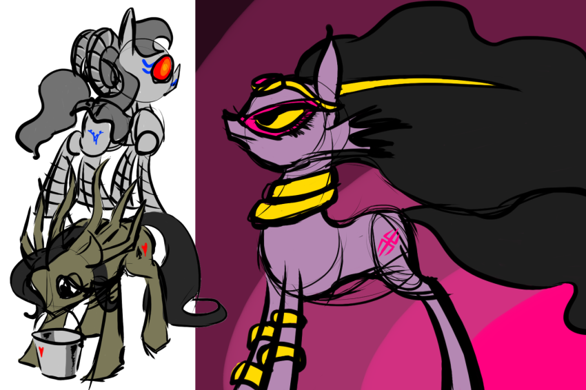 ancestors aradia_megido aradiabot art_dump bucket fluttershy her_imperious_condescension imperial_drone my_little_pony nothingspecial
