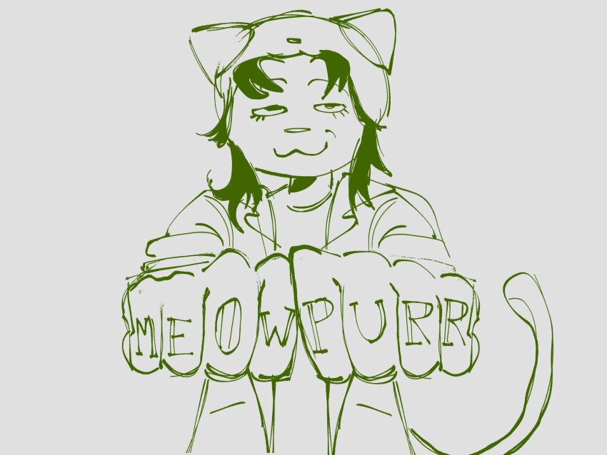 2026 body_modification cat_hat crossover fullres lineart monochrome nepeta_leijon parody rihanna selimbie sketch solo starter_outfit text theme_coloring