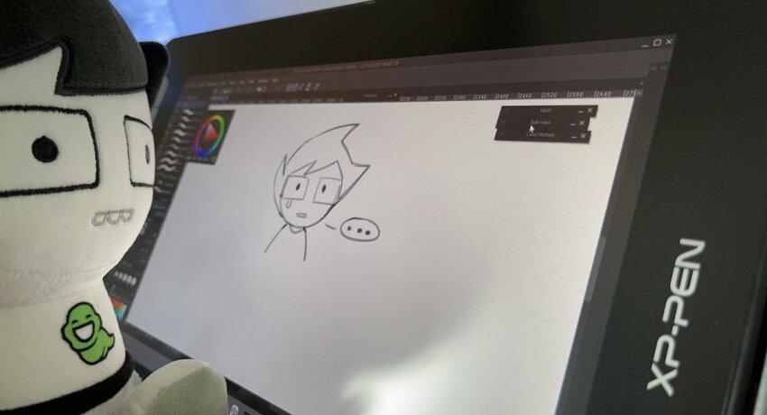 ... 2026 crying fullres headshot john_egbert lineart multiple_personas plushie r_ch07 real_life sitting sketch starter_outfit word_balloon