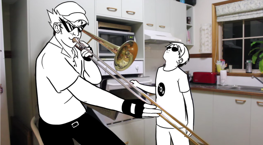 bro dave_strider highlight_color humunanunga image_manipulation instrument meme starter_outfit when_mama_isn't_home