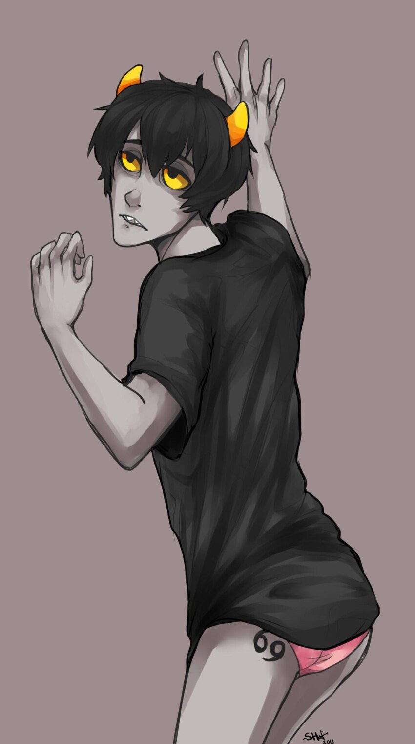 2013 body_modification casual fullres karkat_vantas shuufuu solo undergarments zodiac_symbol