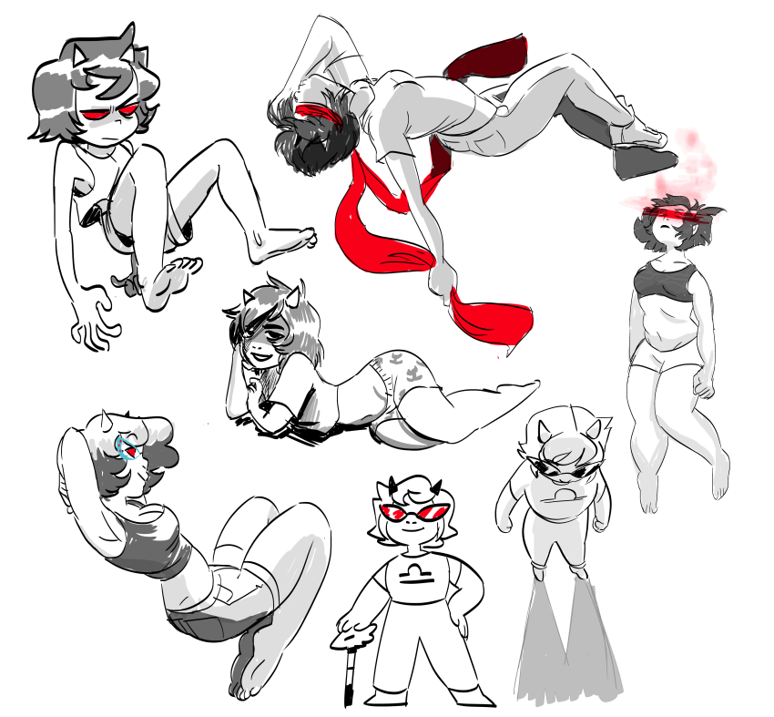 art_dump barefoot blindfold dragon_cane highlight_color hottang huge multiple_personas no_glasses scalemate_boxers seeing_terezi solo terezi_pyrope undergarments