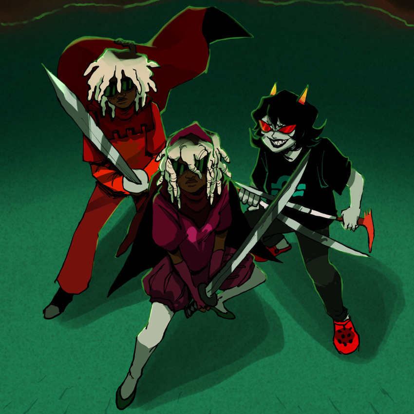 2023 dave_strider dirk_strider dragon_cane fratboystrider godtier heart_aspect knight land_of_tombs_and_krypton panel_redraw prince sword terezi_pyrope time_aspect unbreakable_katana