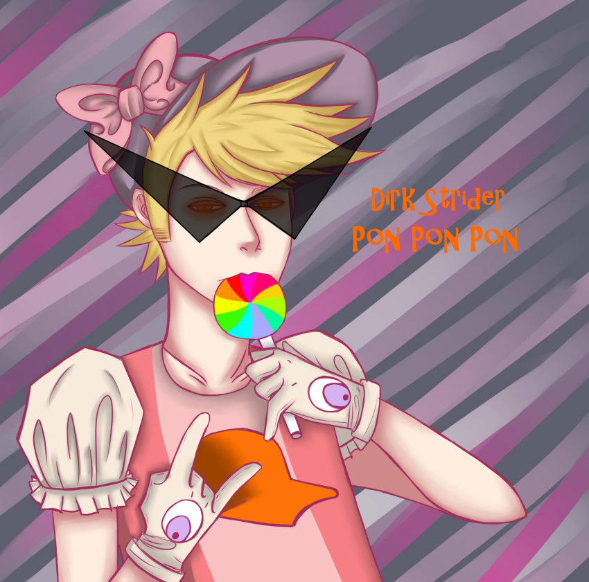 2012 candy cosplay crossdressing dirk_strider food fullres hat kyary lolalilacs pon_pon_wei solo text