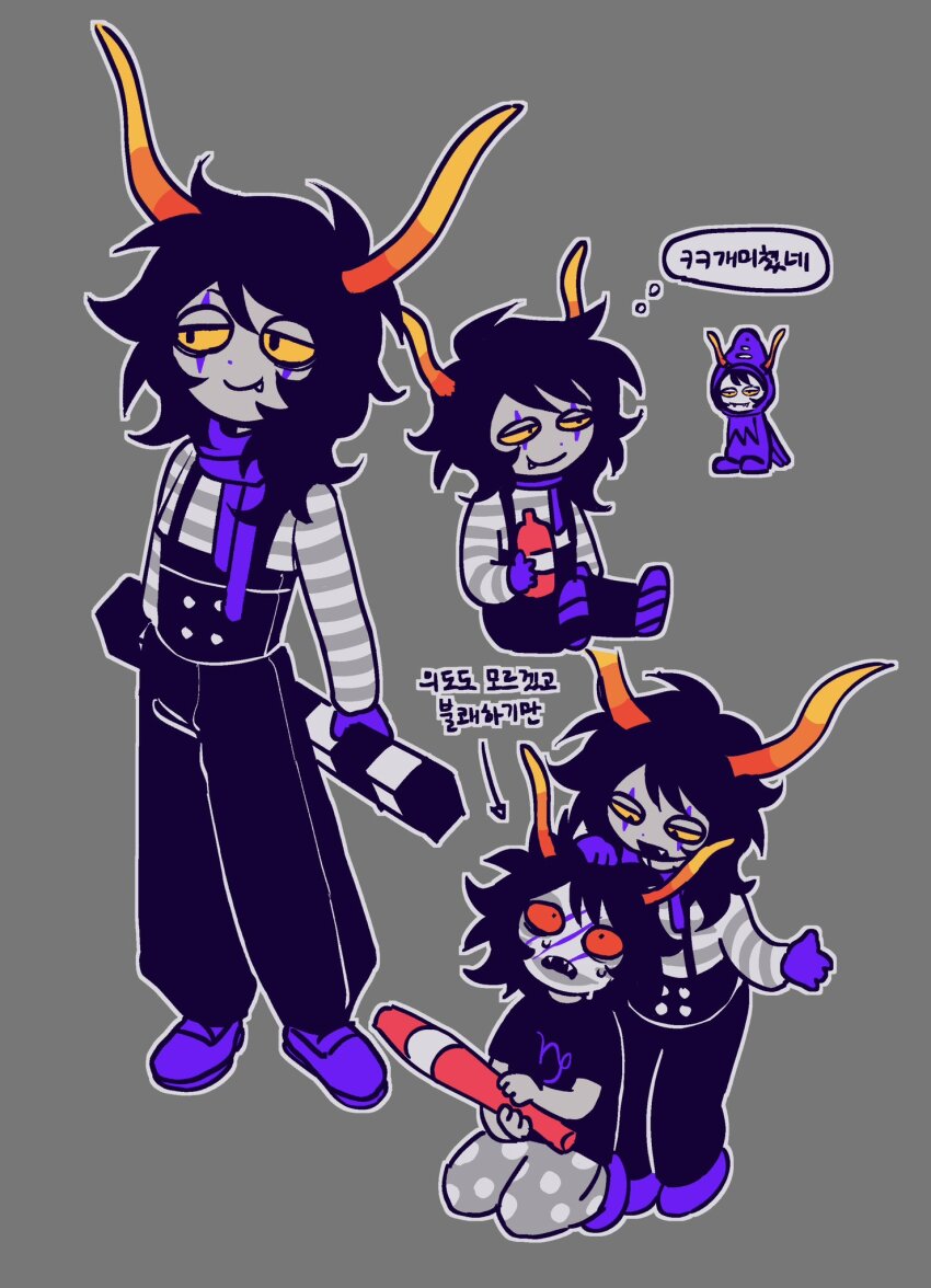 2025 ancestors art_dump bard beforus_ancestors bland_highblood deuce_clubs fullres gamzee_makara godtier language:korean makaras rage_aspect scars sweat text thought_balloon tiniming66