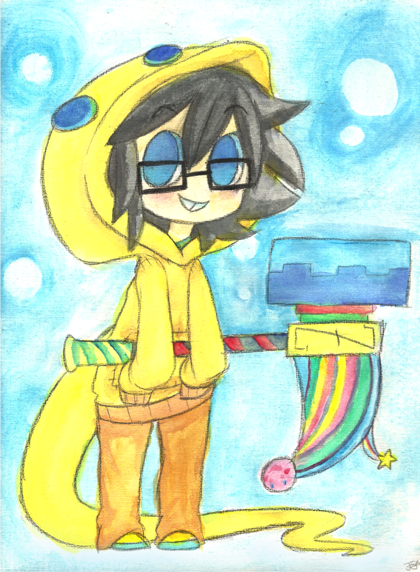 2011 chibi chibi-officer fullres john_egbert kigurumi salamanders solo warhammer_of_zillyhoo watercolor