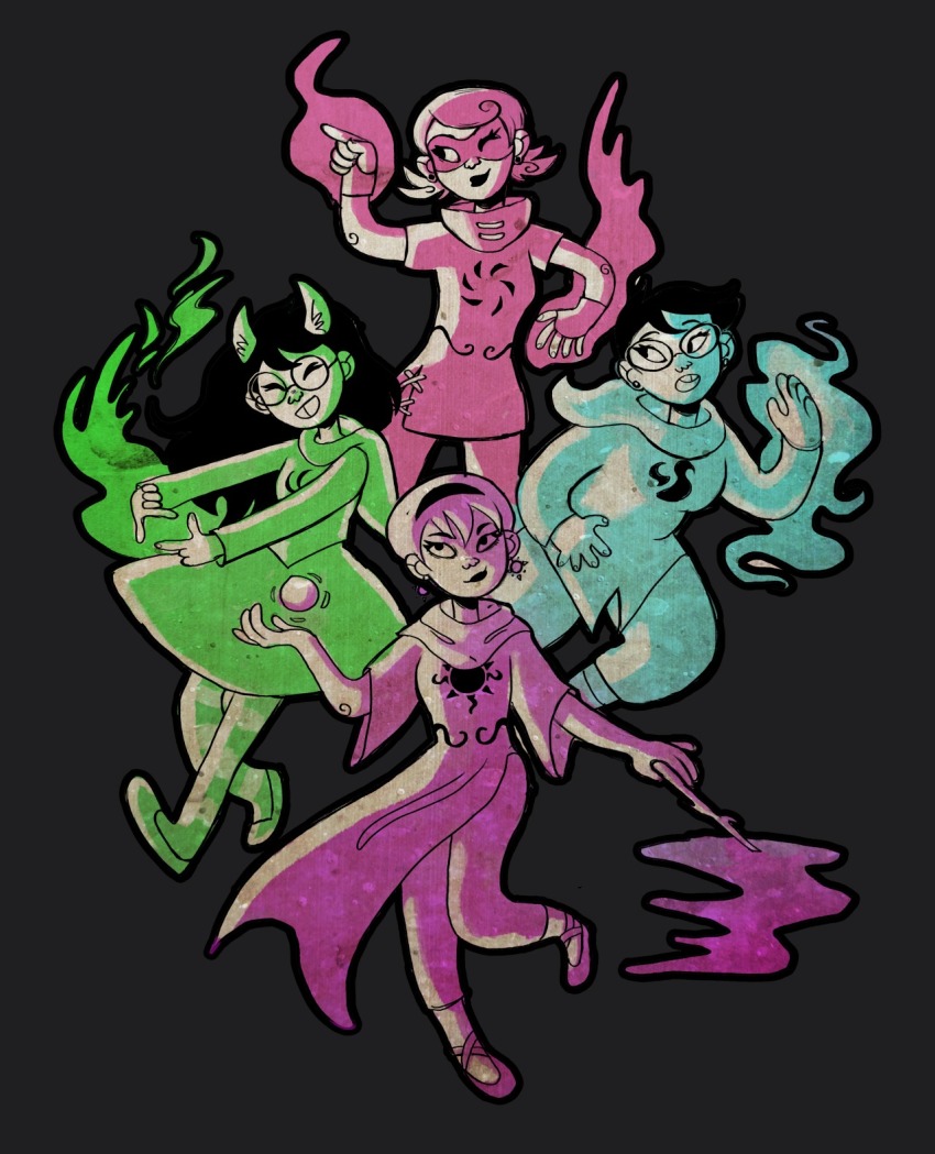 dogtier girls godtier jade_harley jane_crocker life_aspect light_aspect maid midair rogue rose_lalonde roxy_lalonde seer shelby space_aspect void_aspect witch