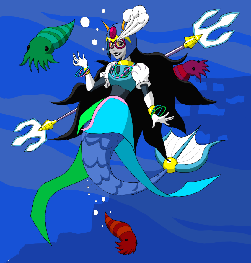 crossover cuttlefish darlos9d feferi_peixes mega_man merfolk solo underwater weapon
