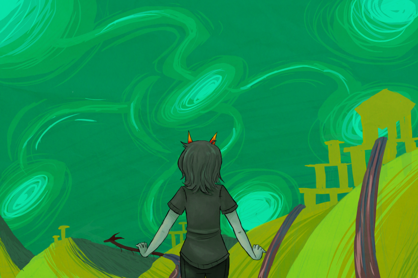 back_angle bloodtier land_of_thought_and_flow panel_redraw solo terezi_pyrope