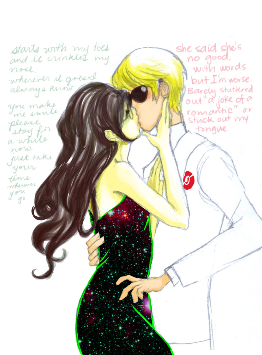 3_in_the_morning_dress christine colbie_caillat dave_strider jade_harley kiss lyricstuck puppet_tux redrom shipping spacetime