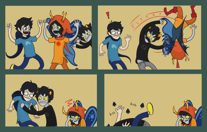 ! 2011 blackrom breath_aspect comic communism con_heir foolsinvasion fullres godtier heir john_egbert karkat_vantas kiss light_aspect redrom shipping spade text thief vriska_serket