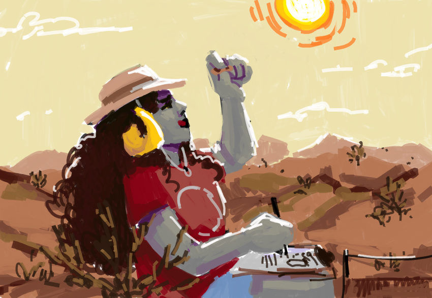 2024 aradia_megido casual fedora forgetful-river fullres hat jaggy_lines profile solo summer sun