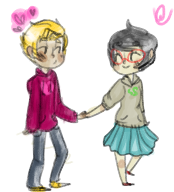 Mspa Booru Aspect Hoodie Dirk Strider Heart Heart Aspect Holding Hands Jane Crocker Life 7607