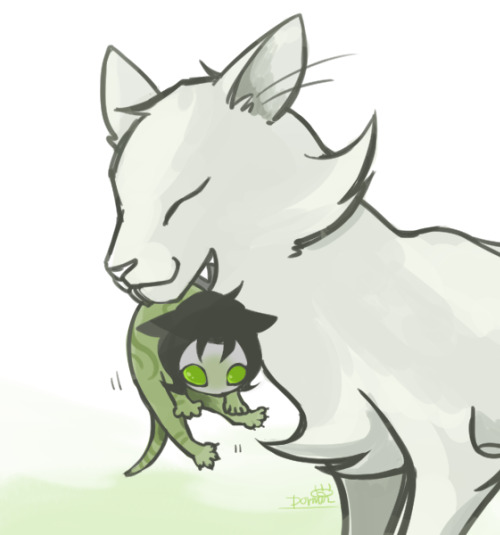 MSPA Booru - 2014 animalstuck babies carrying grubs lusus nepeta leijon ...