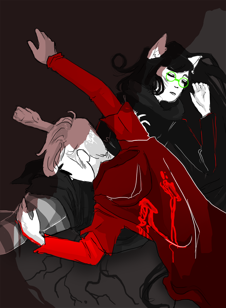 blood dave_strider dead dogtier godtier high_angle jade_harley knight panel_redraw qu...