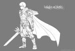 azncelly broken_source dave_strider fancytier godtier grayscale knight lineart no_glasses solo time_aspect rating:Safe score:2 user:sync
