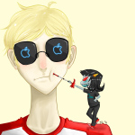 blush dave_strider dragonhead_cane ishades jesscookie red_baseball_tee size_difference terezi_pyrope rating:Safe score:2 user:sync