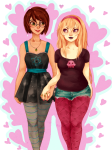 alternate_hair fashion guns_and_roses heart holding_hands jade_harley jewelry redrom rose_lalonde shipping thiefofstars rating:Safe score:14 user:Pie