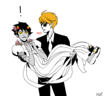 ! 2014 carrying crossdressing dave_strider flowers hst karkat_vantas red_knight_district redrom shipping suit text rating:Safe score:2 user:Chocoboo