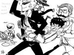 au boys bro canesandsceptres carrying dad dave_strider fashion formal grandpa grayscale john_egbert lil_cal no_hat suit thank_you word_balloon rating:Safe score:7 user:Chocoboo