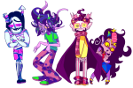 equius_zahhak eridan_ampora feferi_peixes gamzee_makara smiling_eridan trickster_mode vunuv rating:Safe score:8 user:SirenDucks