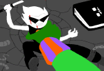 2012 animated blood cairo_overcoat coley-wog dirk_strider epilepsy_warning head_out_of_frame image_manipulation lord_english strong_outfit strong_tanktop unbreakable_katana ~ath_book rating:Safe score:4 user:muteTyphoon