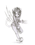 action_claws grayscale lisola monochrome nepeta_leijon no_hat pencil solo rating:Safe score:3 user:Pie
